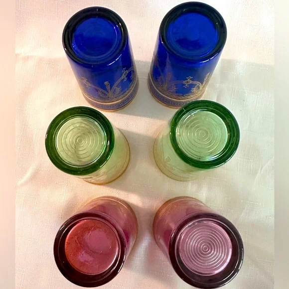 🌈✨ Set of 6 Moroccan Tea Glasses – Colorful, Gilded, & Ready to Party! 💃🍵🌿🌸 - Picture 7 of 16